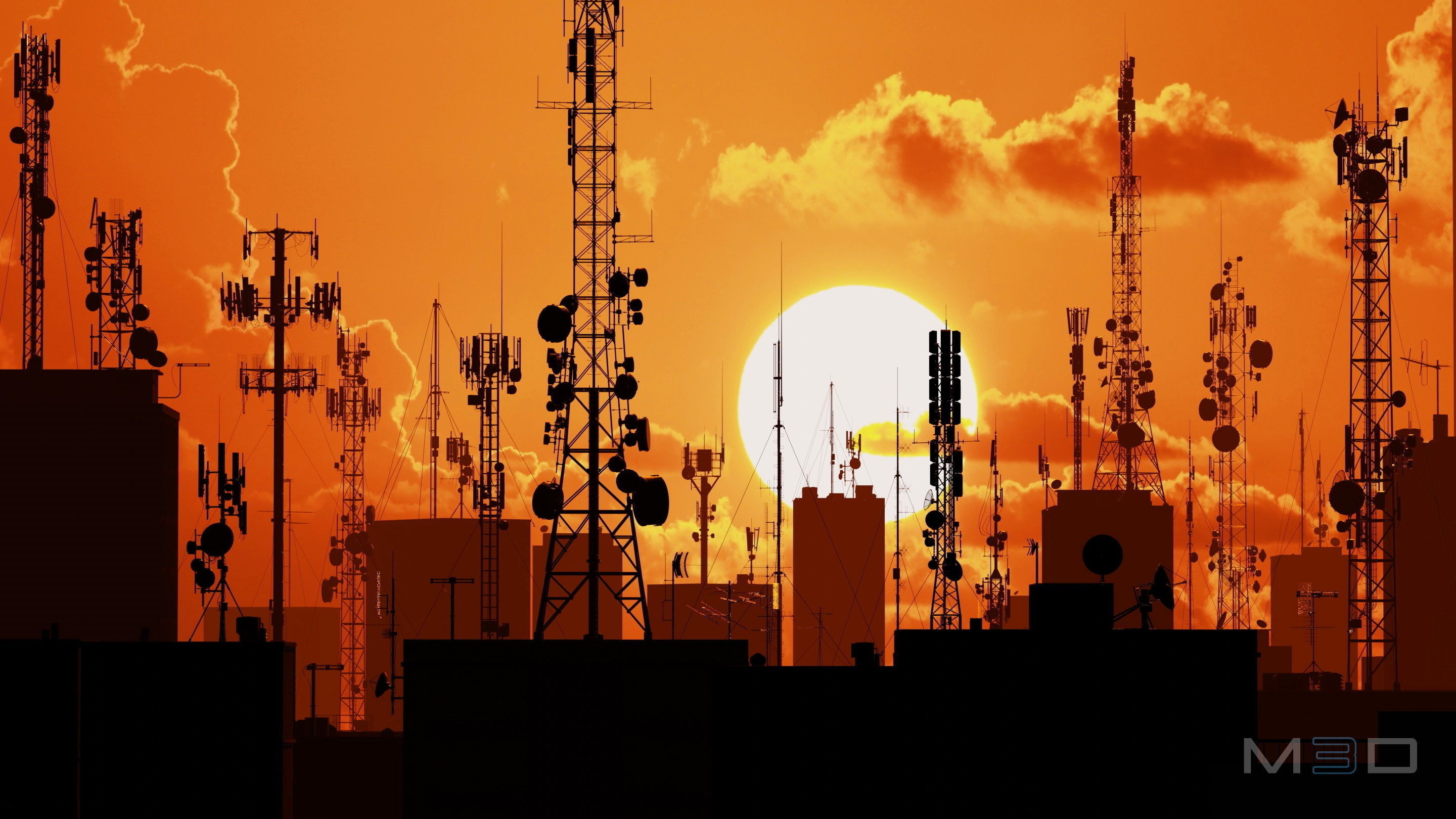 Antennas Collection cell towers - cell towers Low-poly 3D model_2