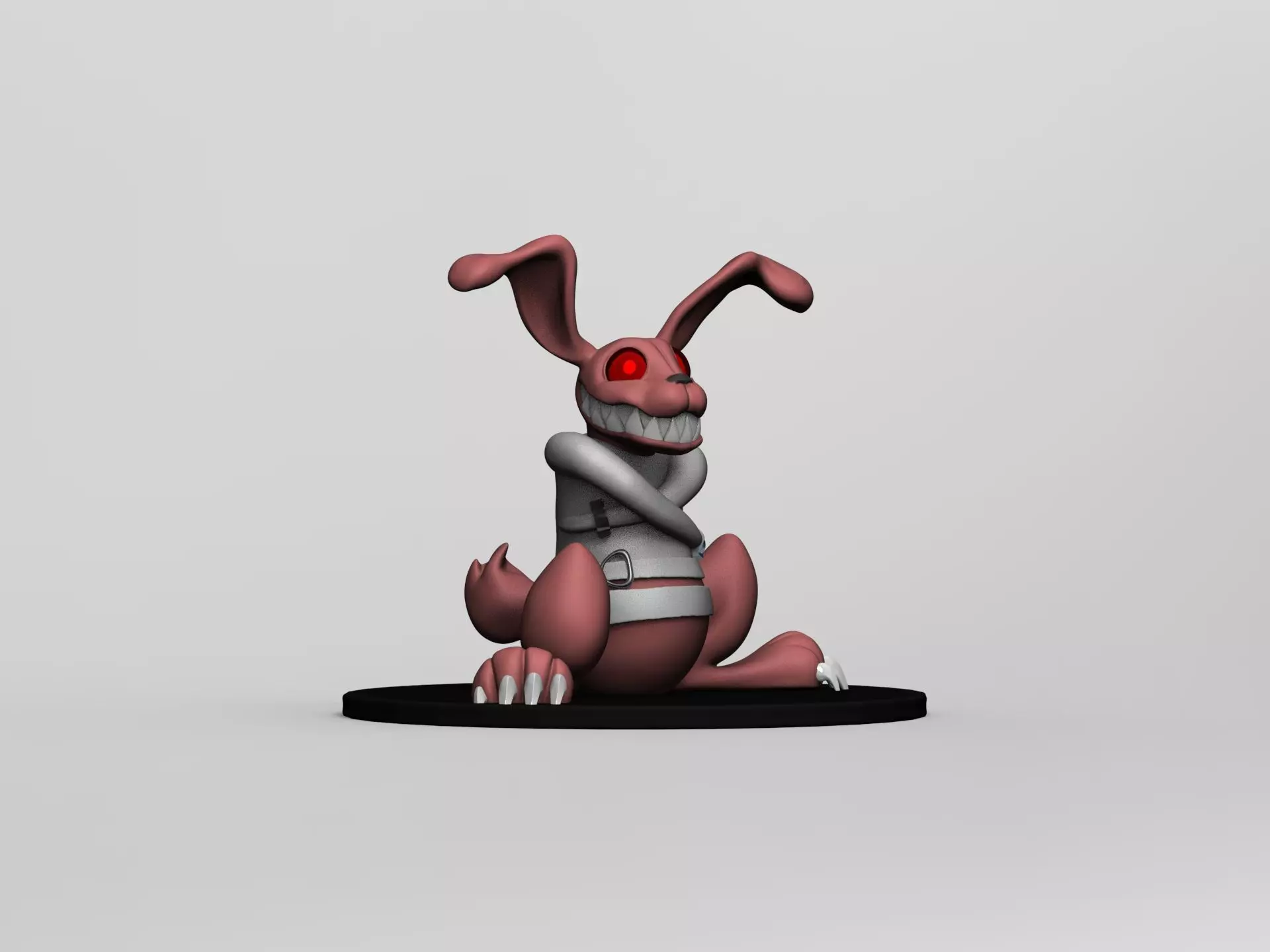 Horror Abstract Crazy Rabbit on straps cartoon Free 3D print model