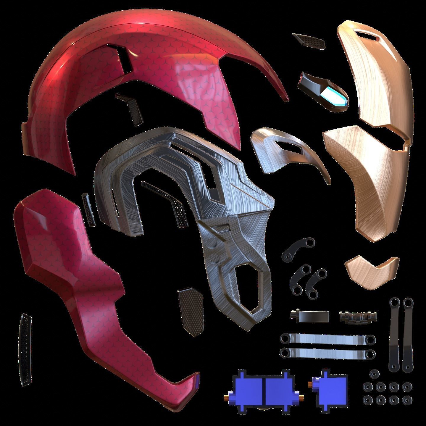 Ironman Mark 80 V3 Helmet 3D Printable Model with Inner Detail 3D print model_3