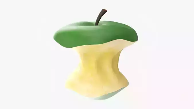 Green bitten apple
