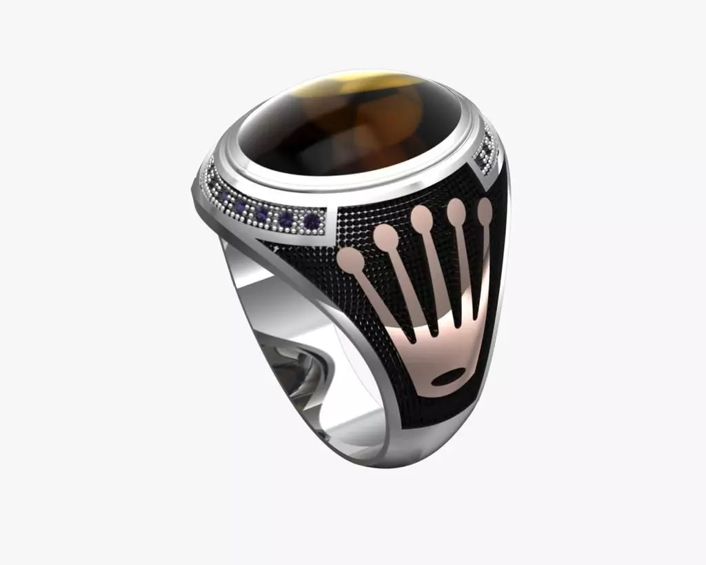 Turkish silver ring men 3D model