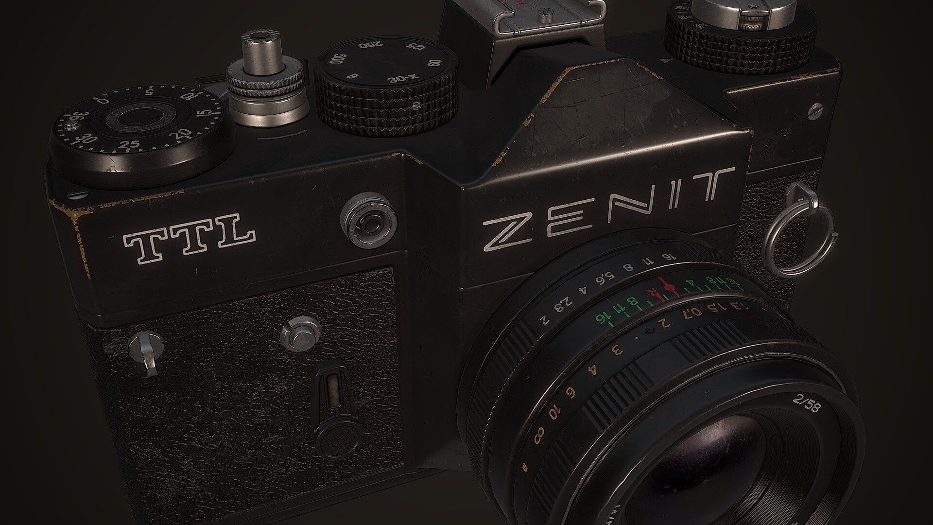 PBR Soviet Camera Low-poly 3D model_6