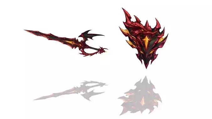 Dragon Lord - Sword and Shield Low-poly 3D model