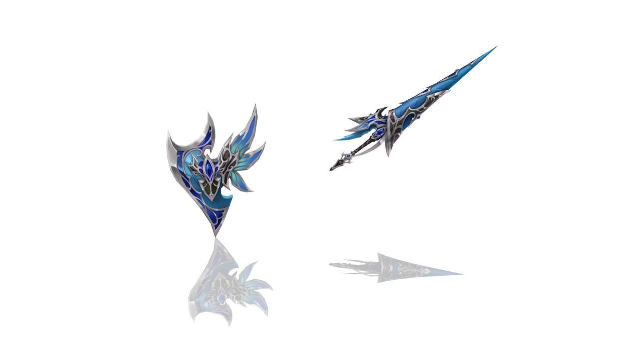 Elven - Sword and Shield Low-poly 3D model_2