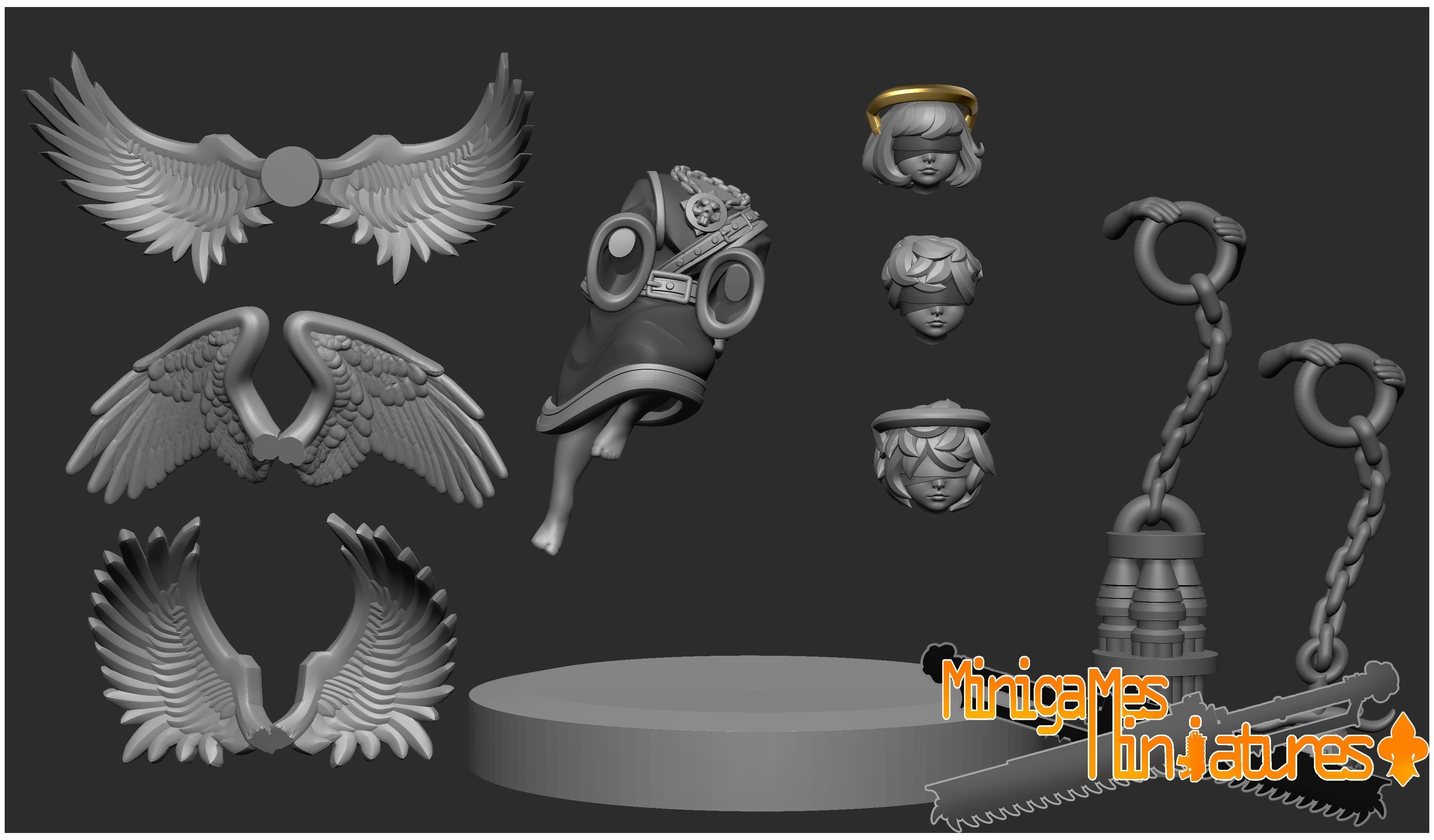 Cherubs anime figurines 3D print model_3