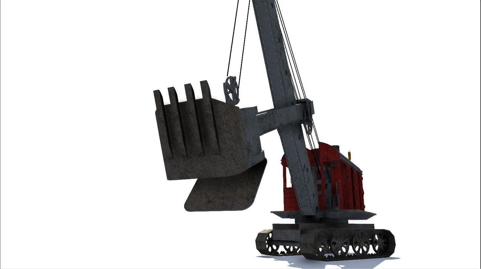 Steam Shovel Low-poly 3D model_6