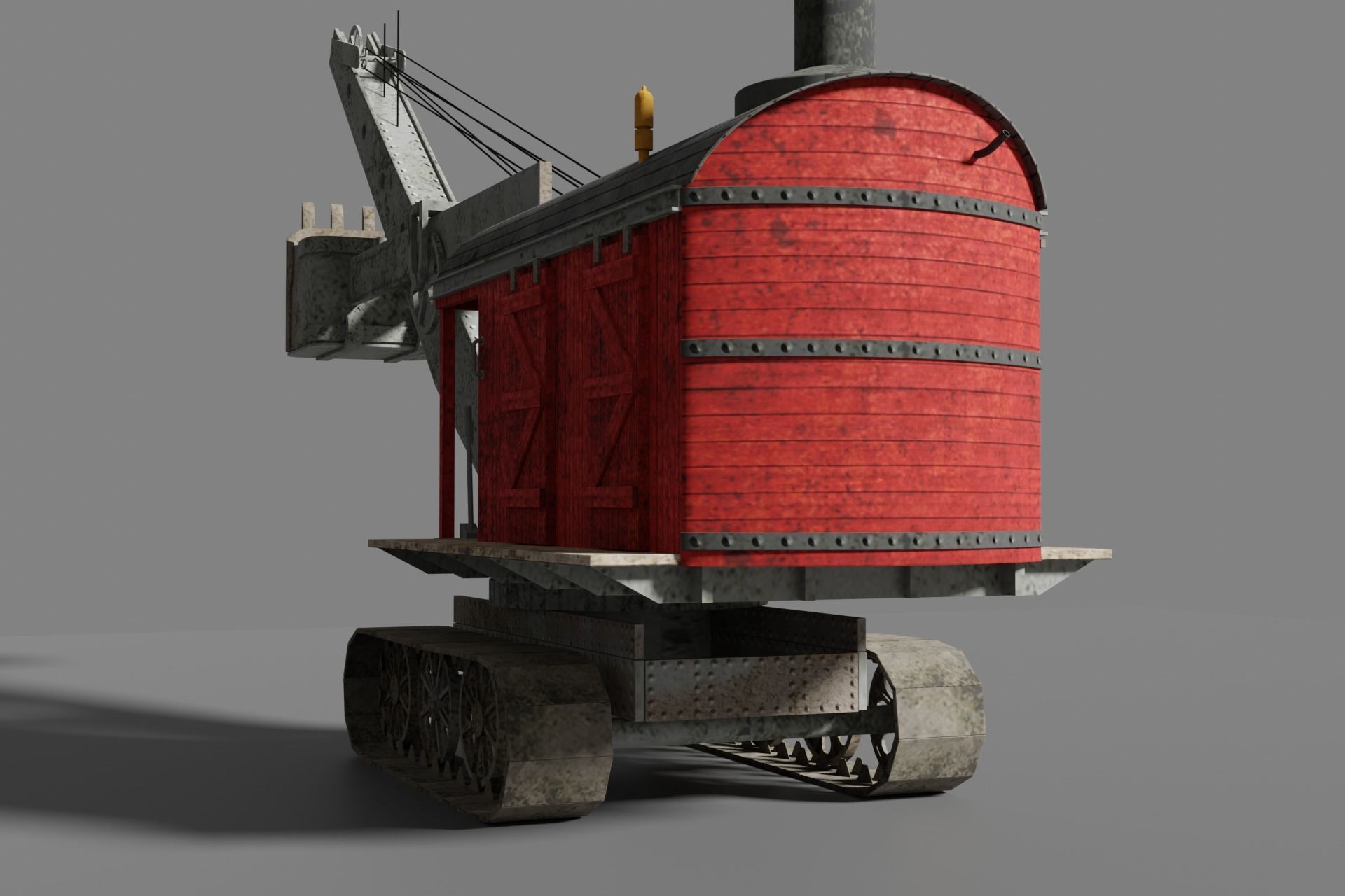 Steam Shovel Low-poly 3D model_3