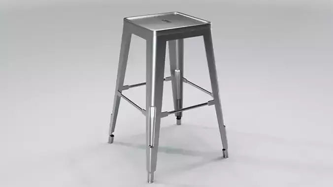 Metal Stool Chair Low-poly 3D model