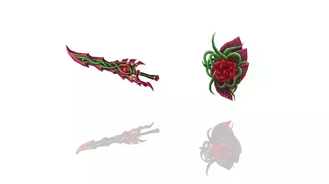 Rose Knight - Sword and Shield Low-poly 3D model