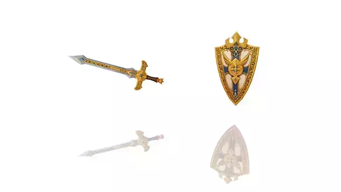 Royal Guard - Sword and Shield Low-poly 3D model