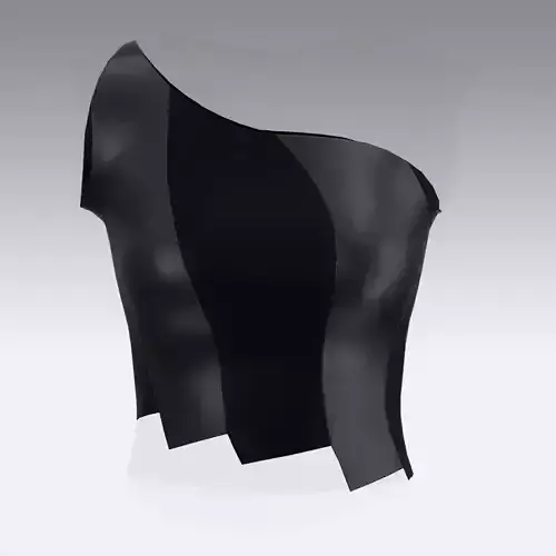 BLOUSE leather black strapless