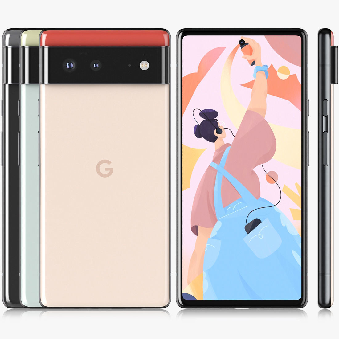 Google Pixel 6 all colors 3D model_1