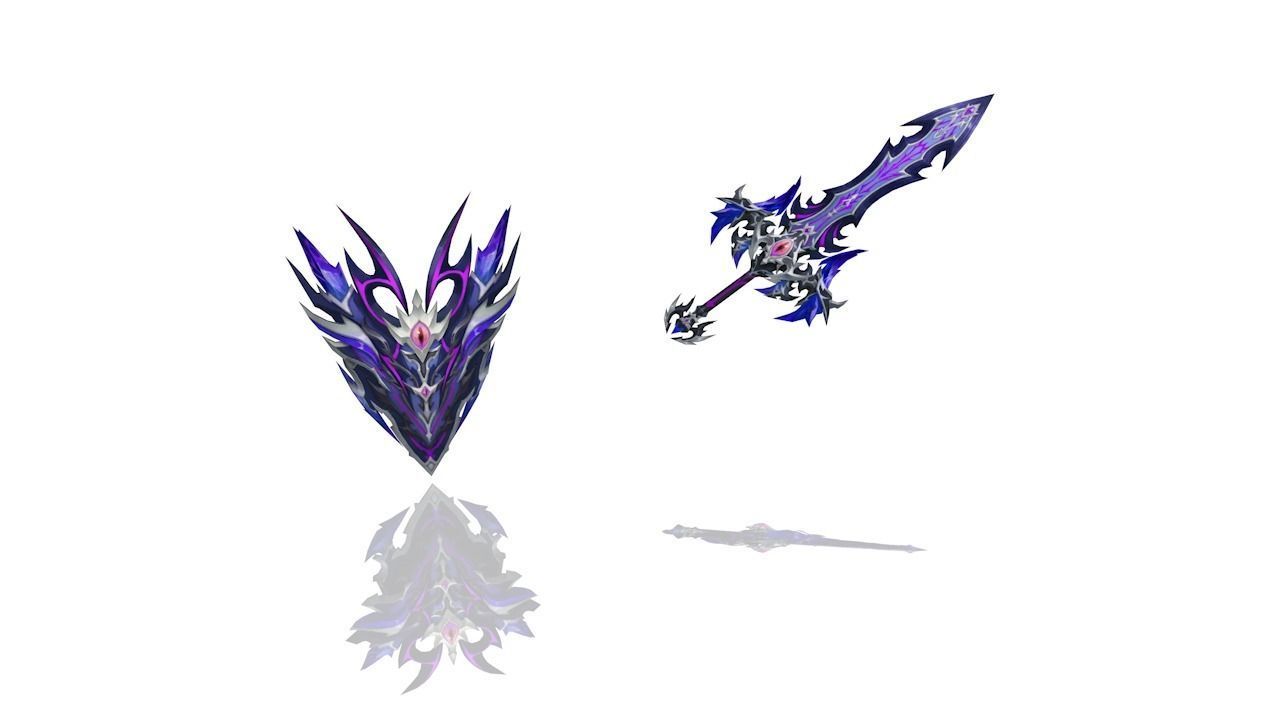 Succubus - Sword and Shield Low-poly 3D model_2