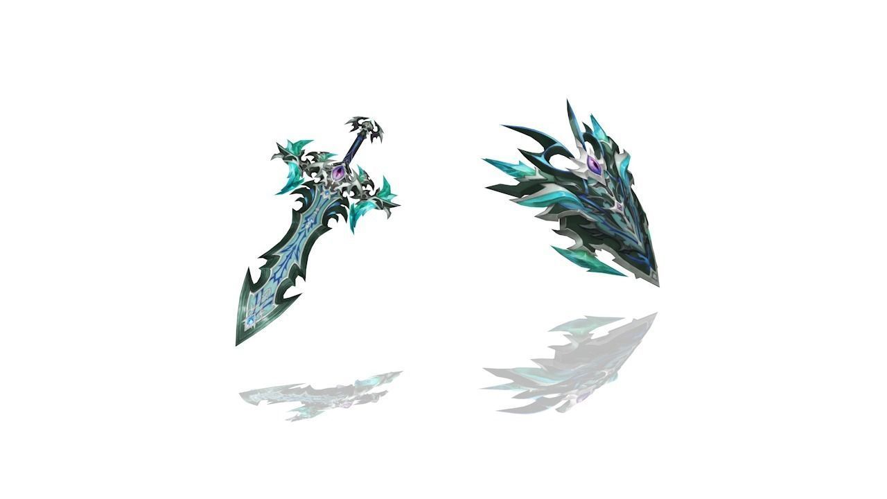 Succubus - Sword and Shield Low-poly 3D model_3