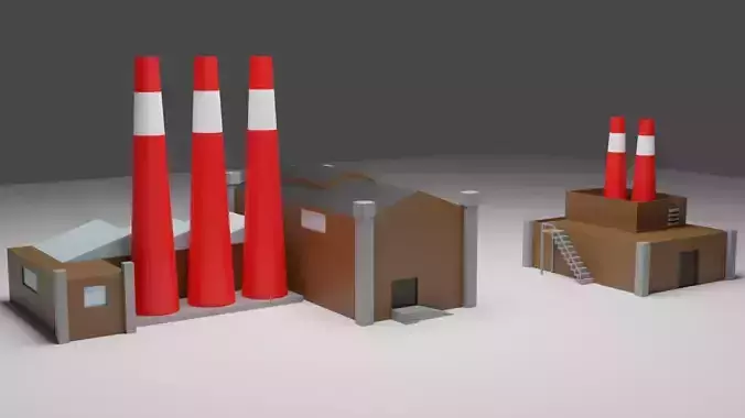 Factory with chimneys