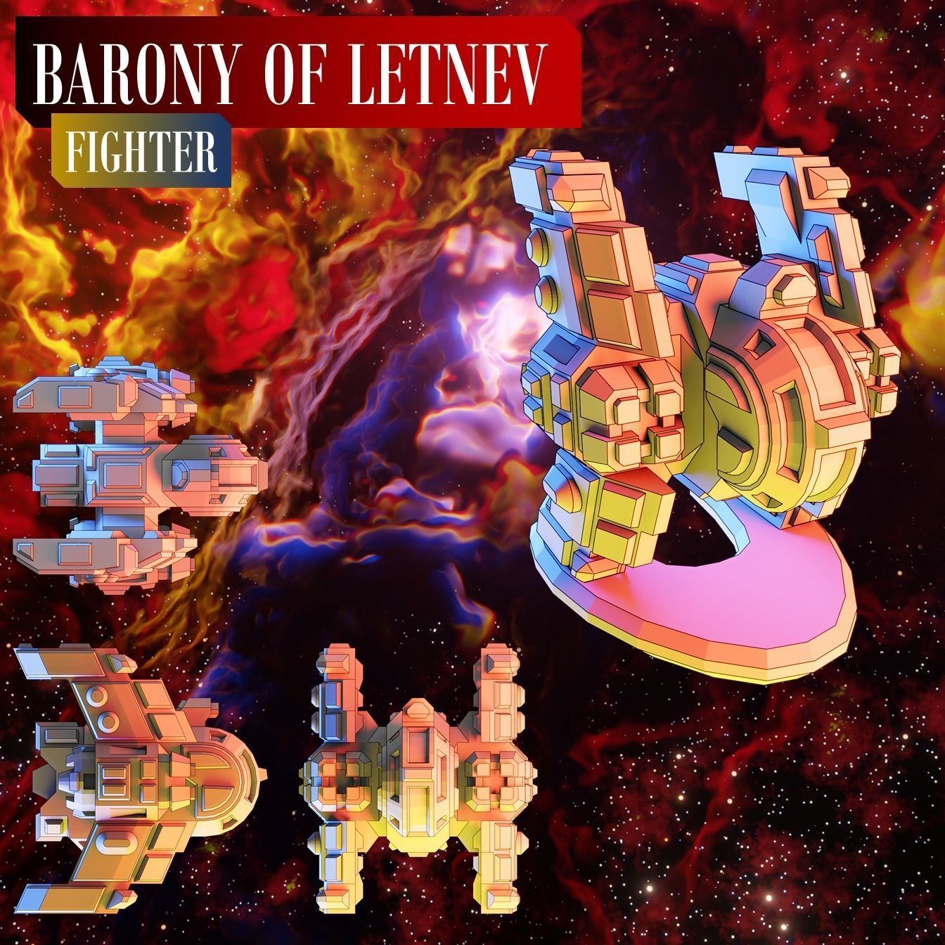 Twilight Imperium Barony of Letnev Custom Ships 3D print model_9