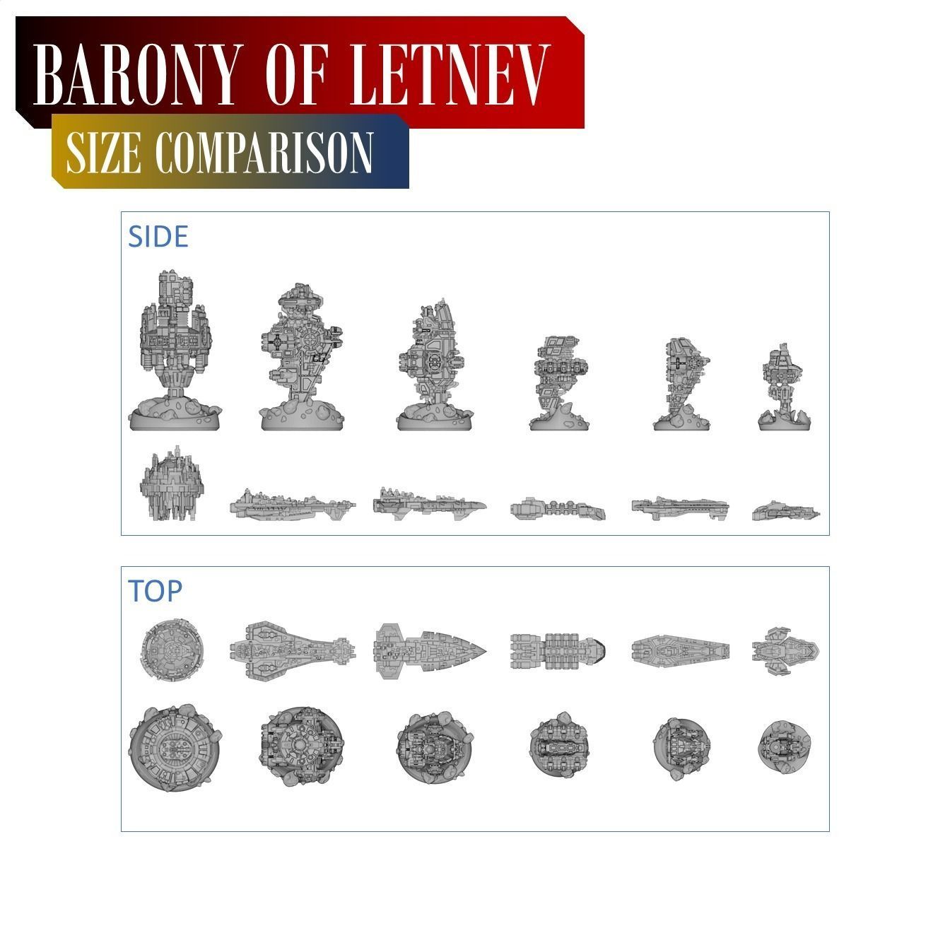 Twilight Imperium Barony of Letnev Custom Ships 3D print model_2
