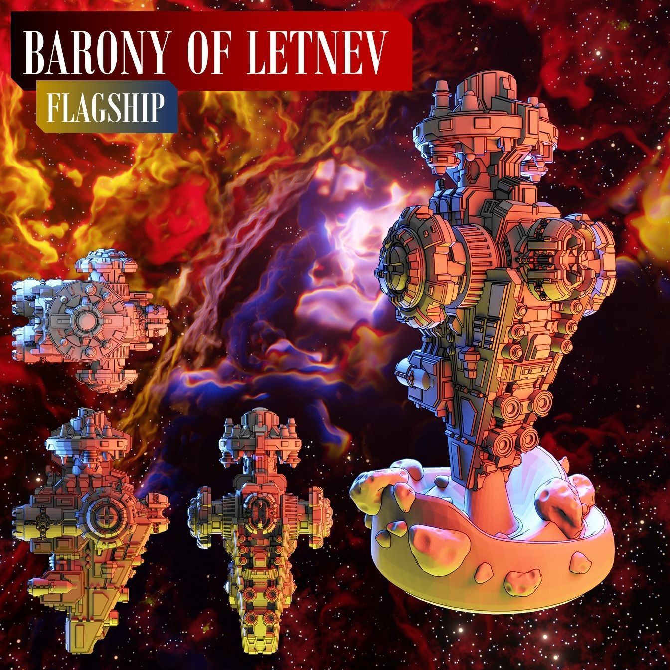 Twilight Imperium Barony of Letnev Custom Ships 3D print model_4