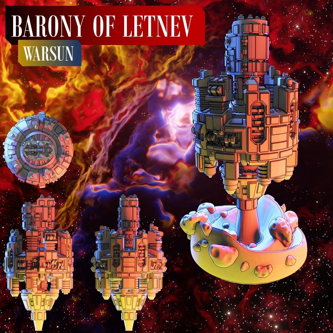 Twilight Imperium Barony of Letnev Custom Ships 3D print model_3