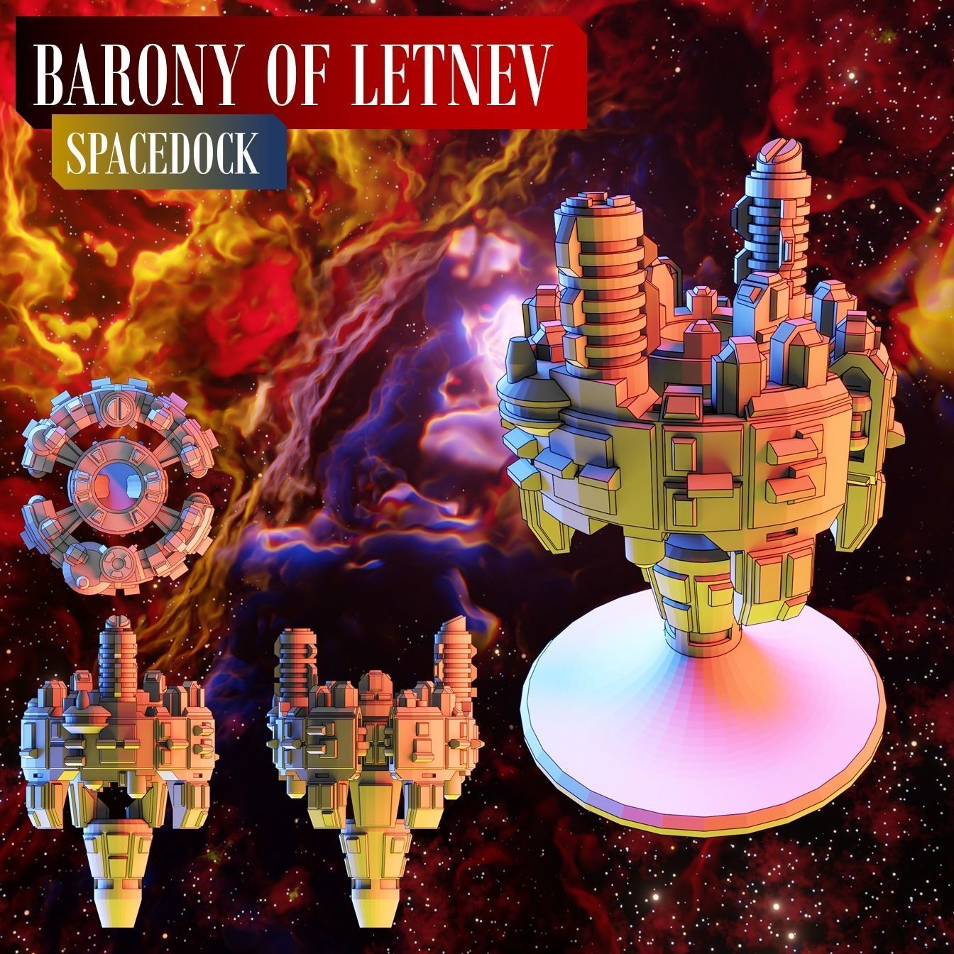 Twilight Imperium Barony of Letnev Custom Ships 3D print model_10