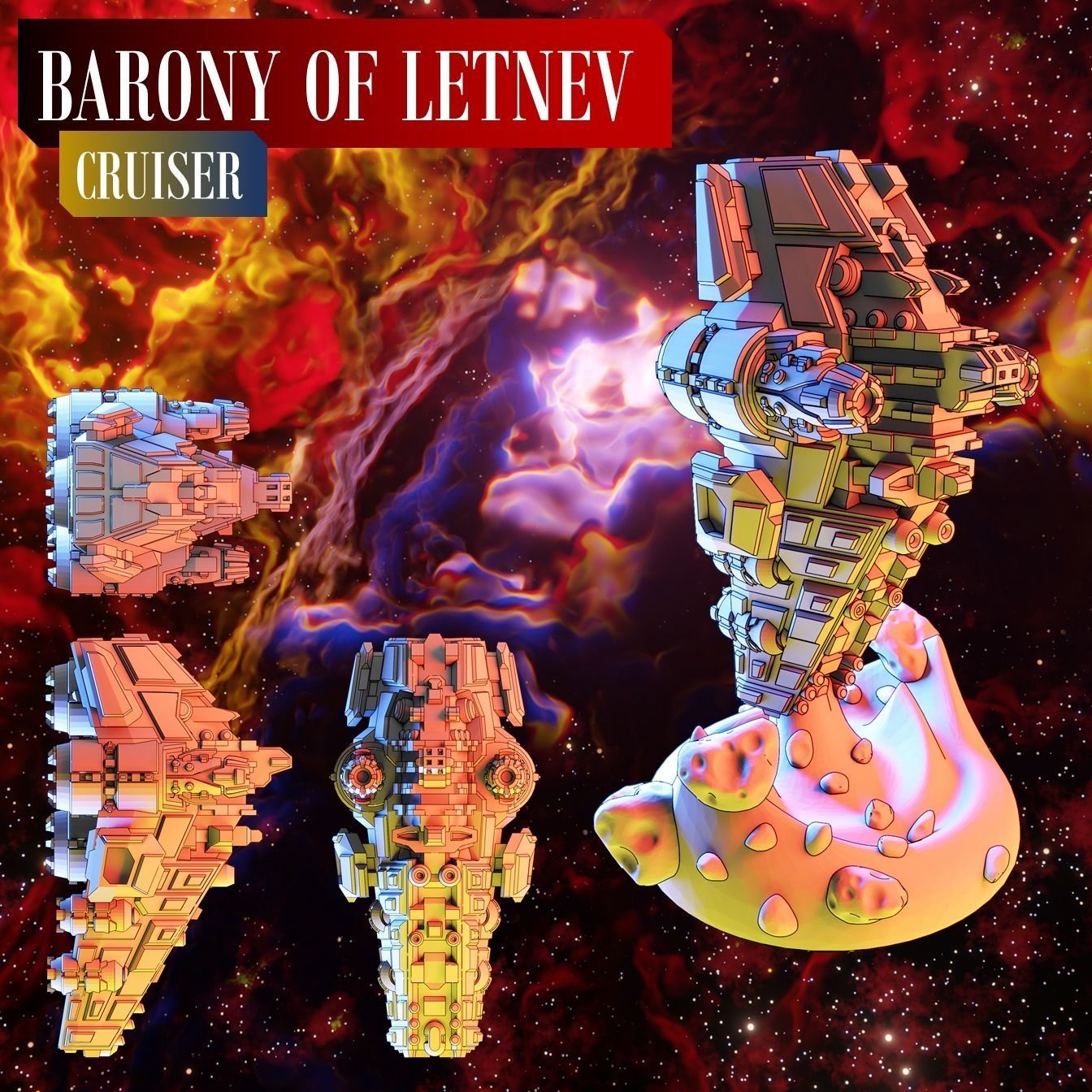 Twilight Imperium Barony of Letnev Custom Ships 3D print model_7