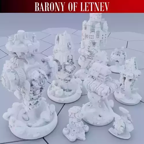 Twilight Imperium Barony of Letnev Custom Ships 3D print model