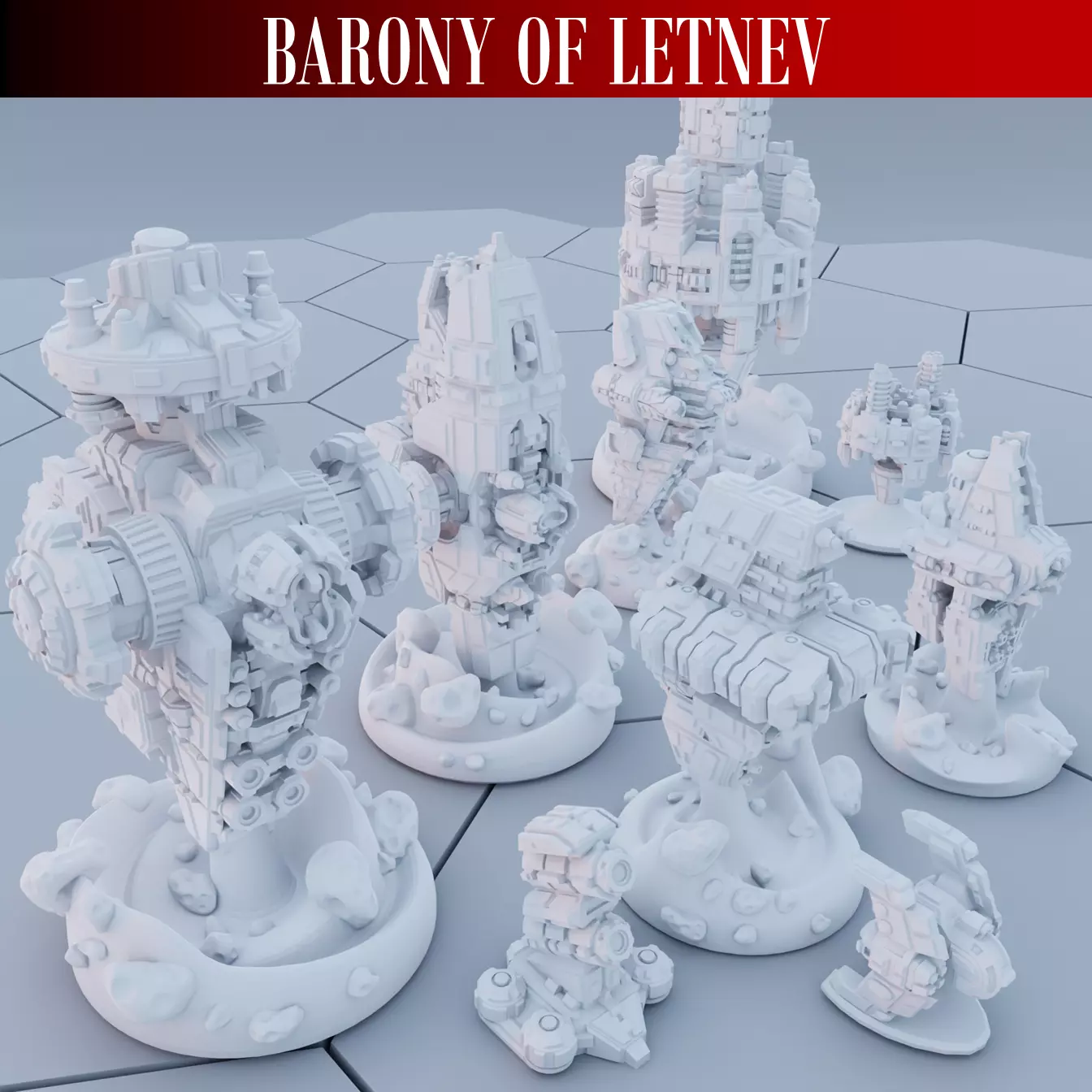 Twilight Imperium Barony of Letnev Custom Ships 3D print model_0