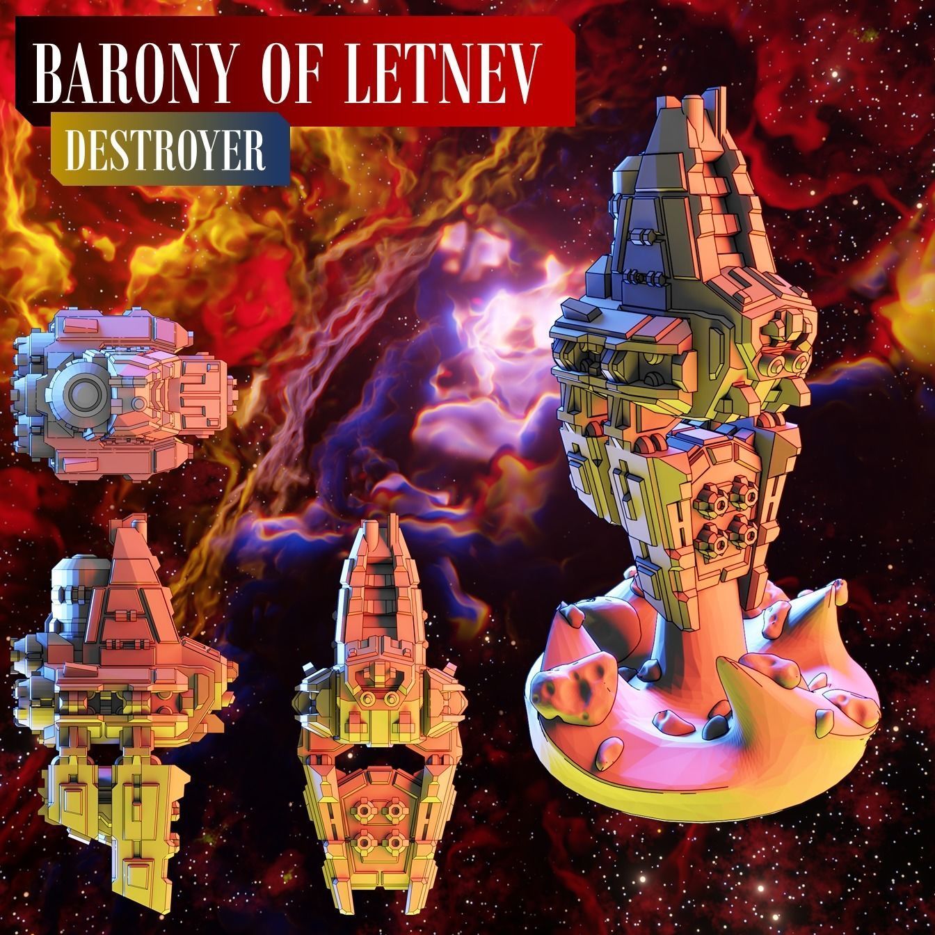 Twilight Imperium Barony of Letnev Custom Ships 3D print model_8