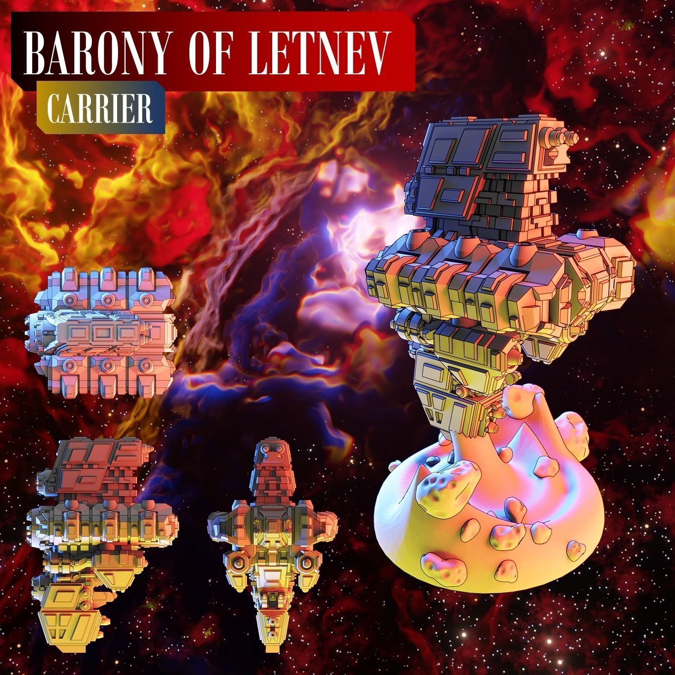 Twilight Imperium Barony of Letnev Custom Ships 3D print model_6