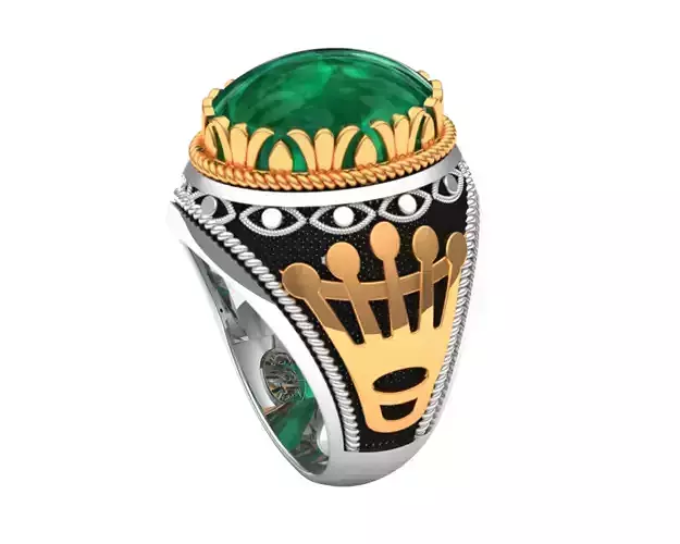 Turkish silver ring men  3D model