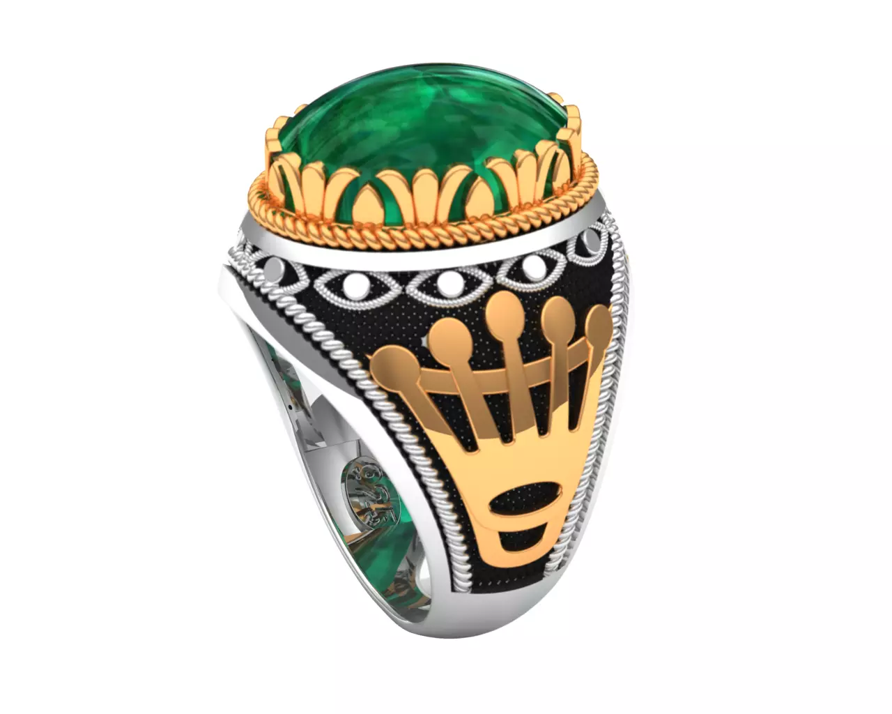 Turkish silver ring men  3D model_0