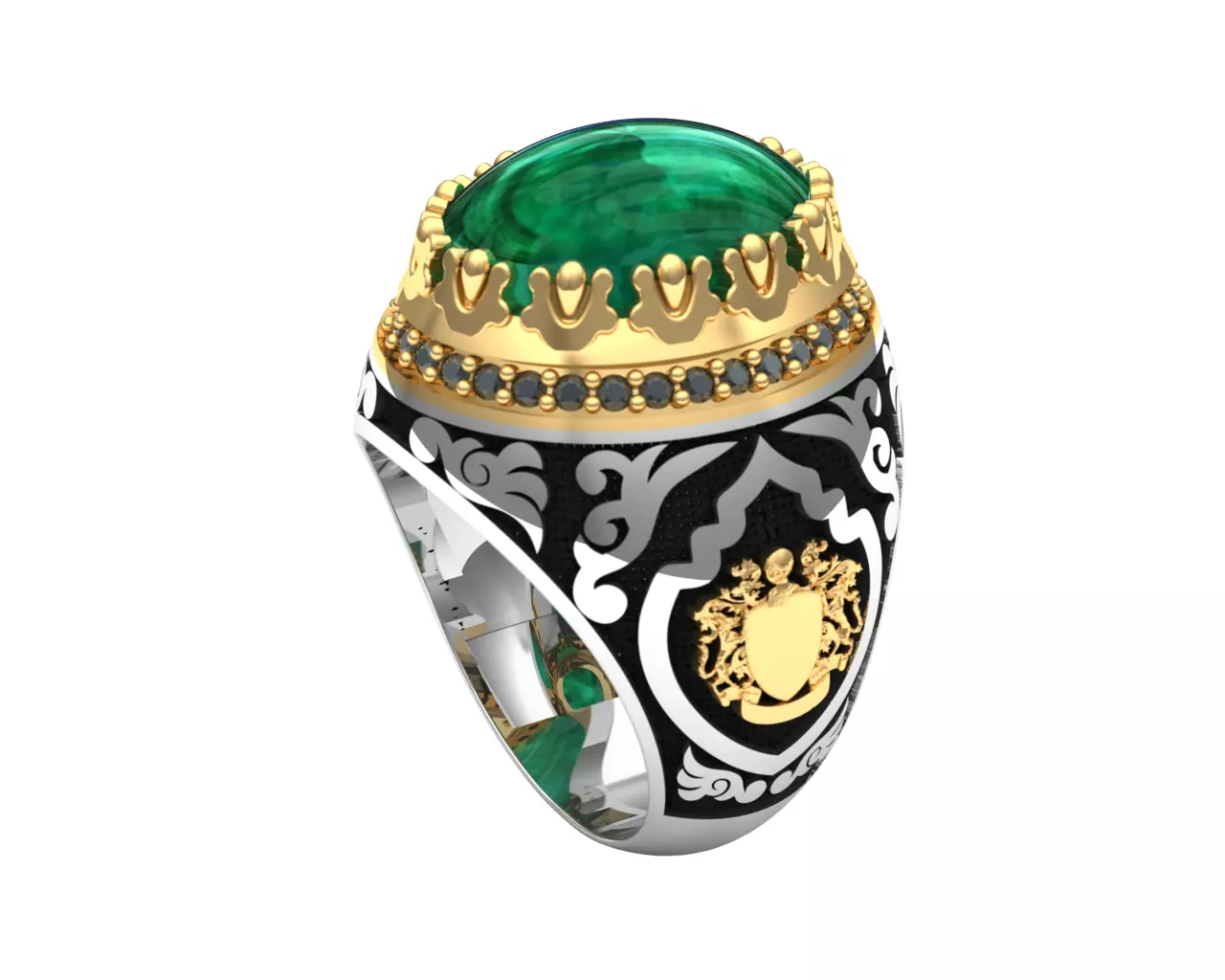 Turkish silver ring men  3D model_0