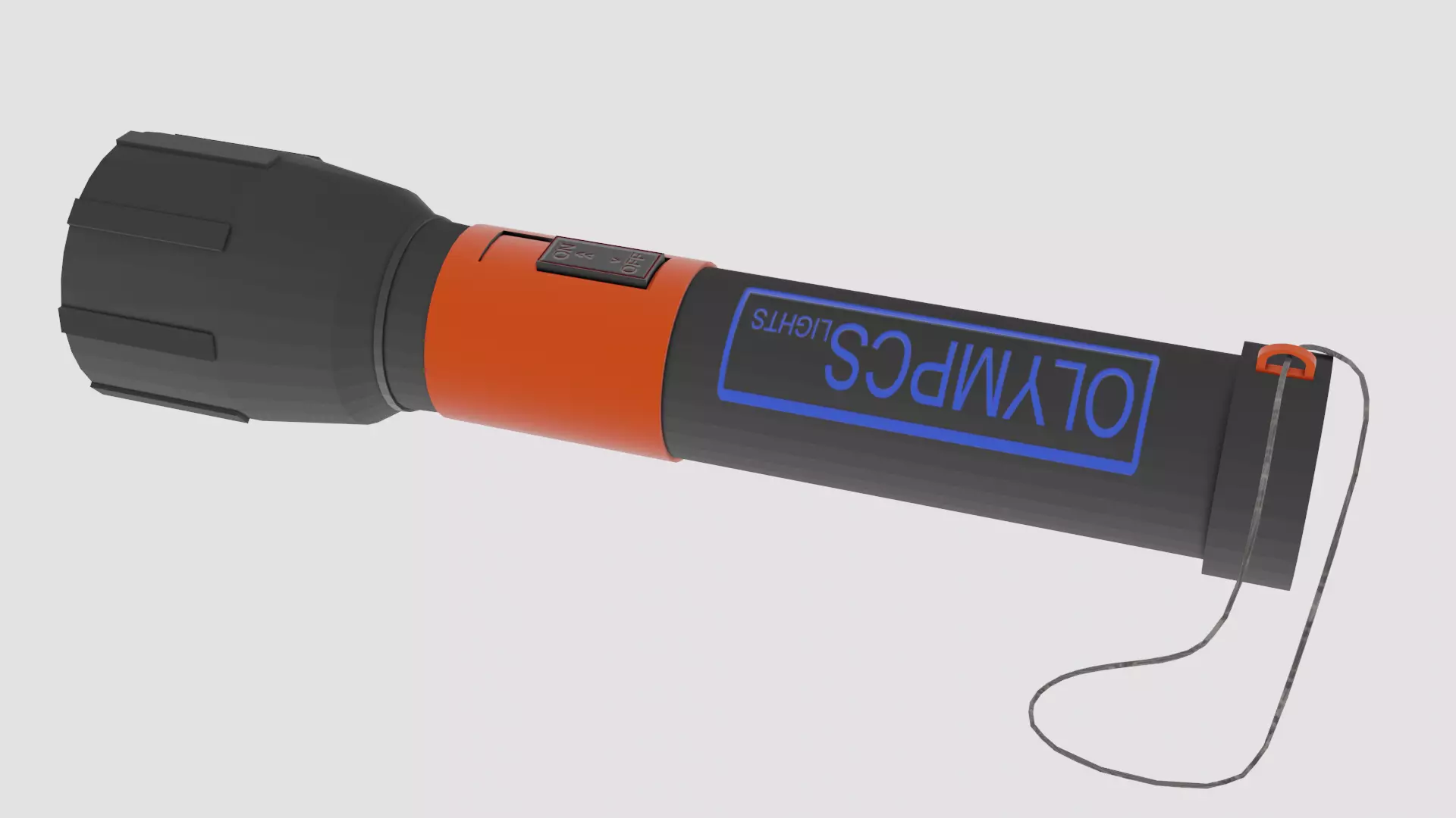Troch flashlight with orange cord Free 3D model