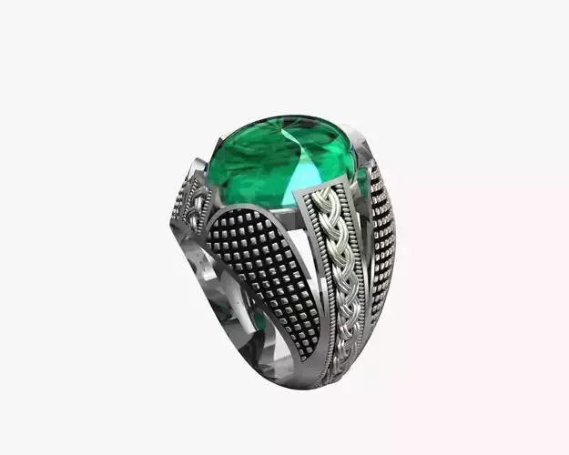 Turkish silver ring men 3D model