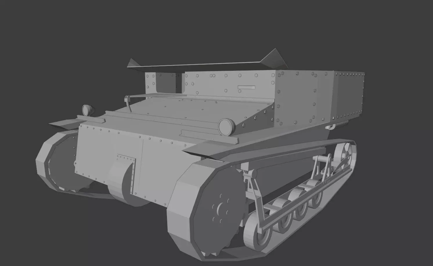 carden loyd tankette 3D Model Low Poly Low-poly 3D model_0