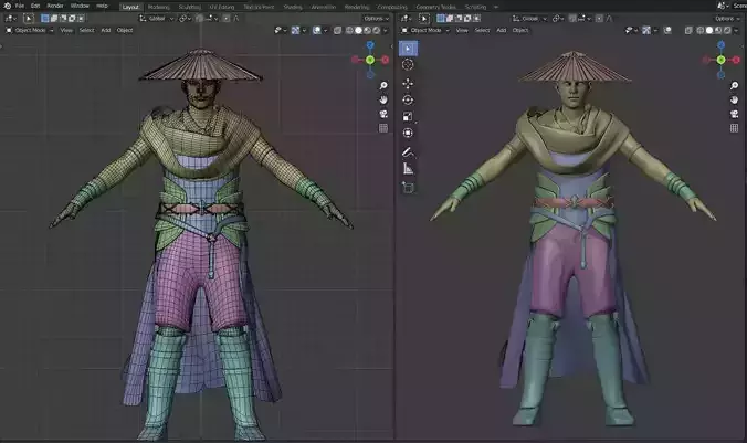 3d clothes with good topology Warrior 3D model
