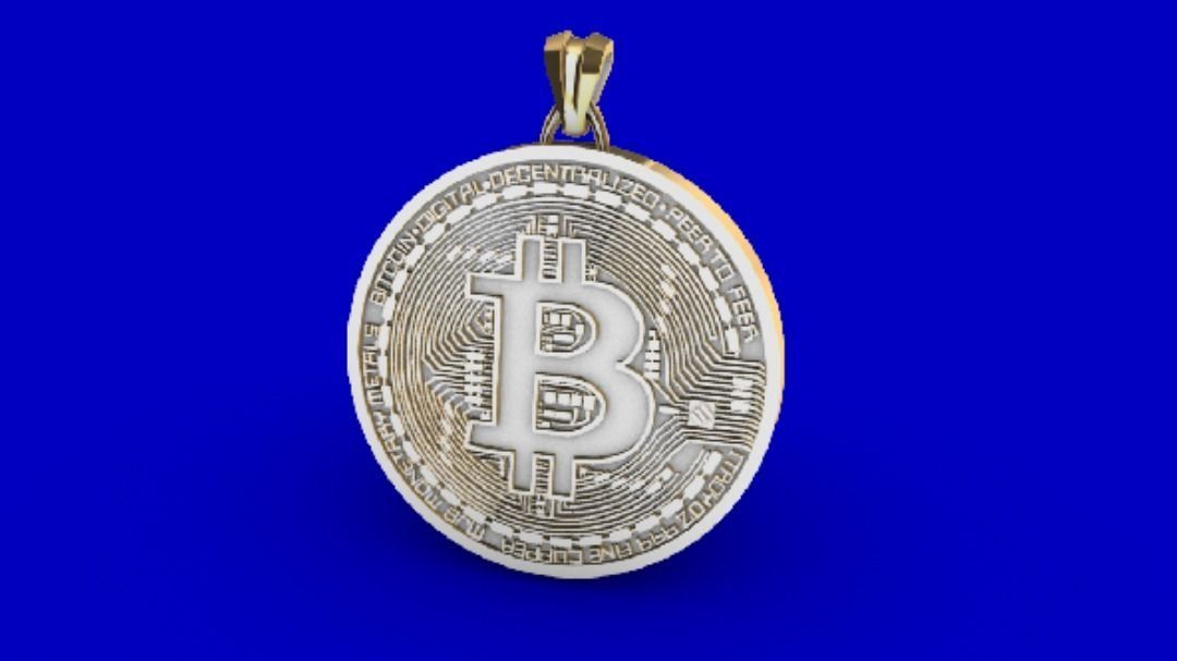 Bitcoin necklaces 3D print model_3