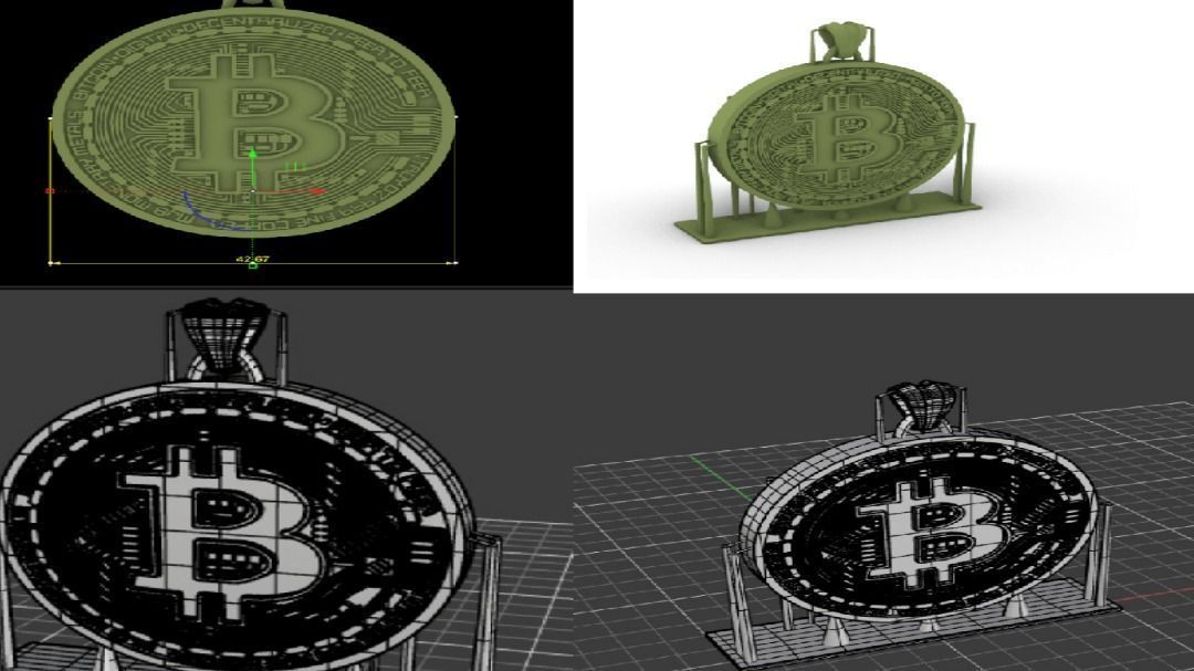 Bitcoin necklaces 3D print model_2