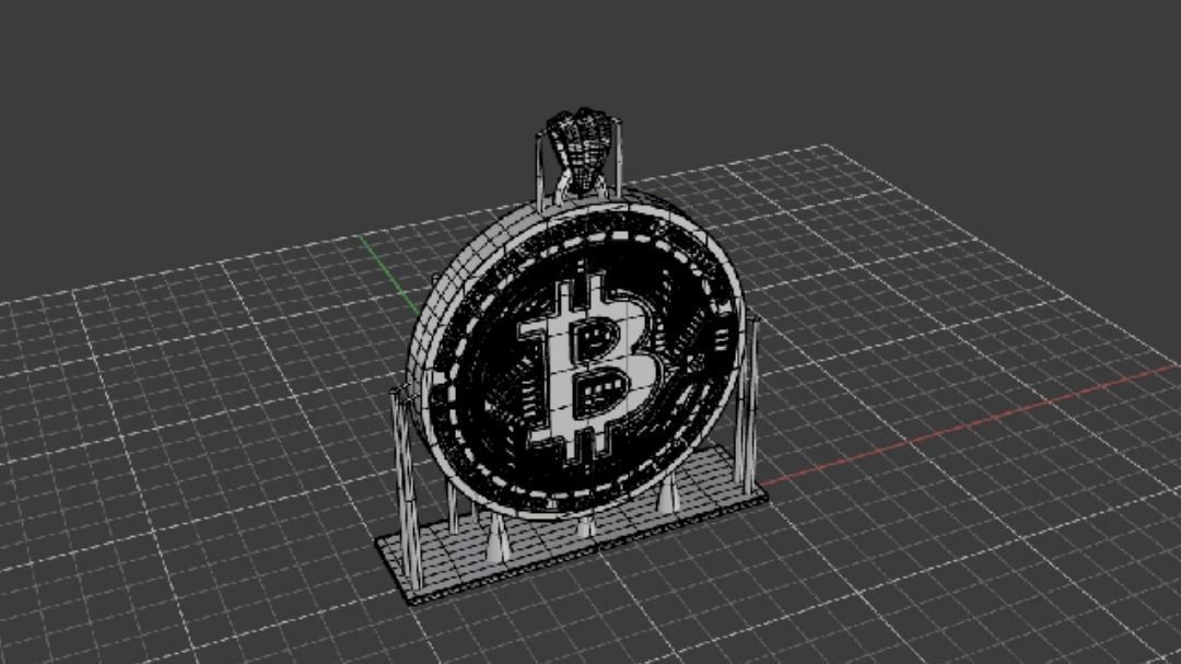 Bitcoin necklaces 3D print model_4