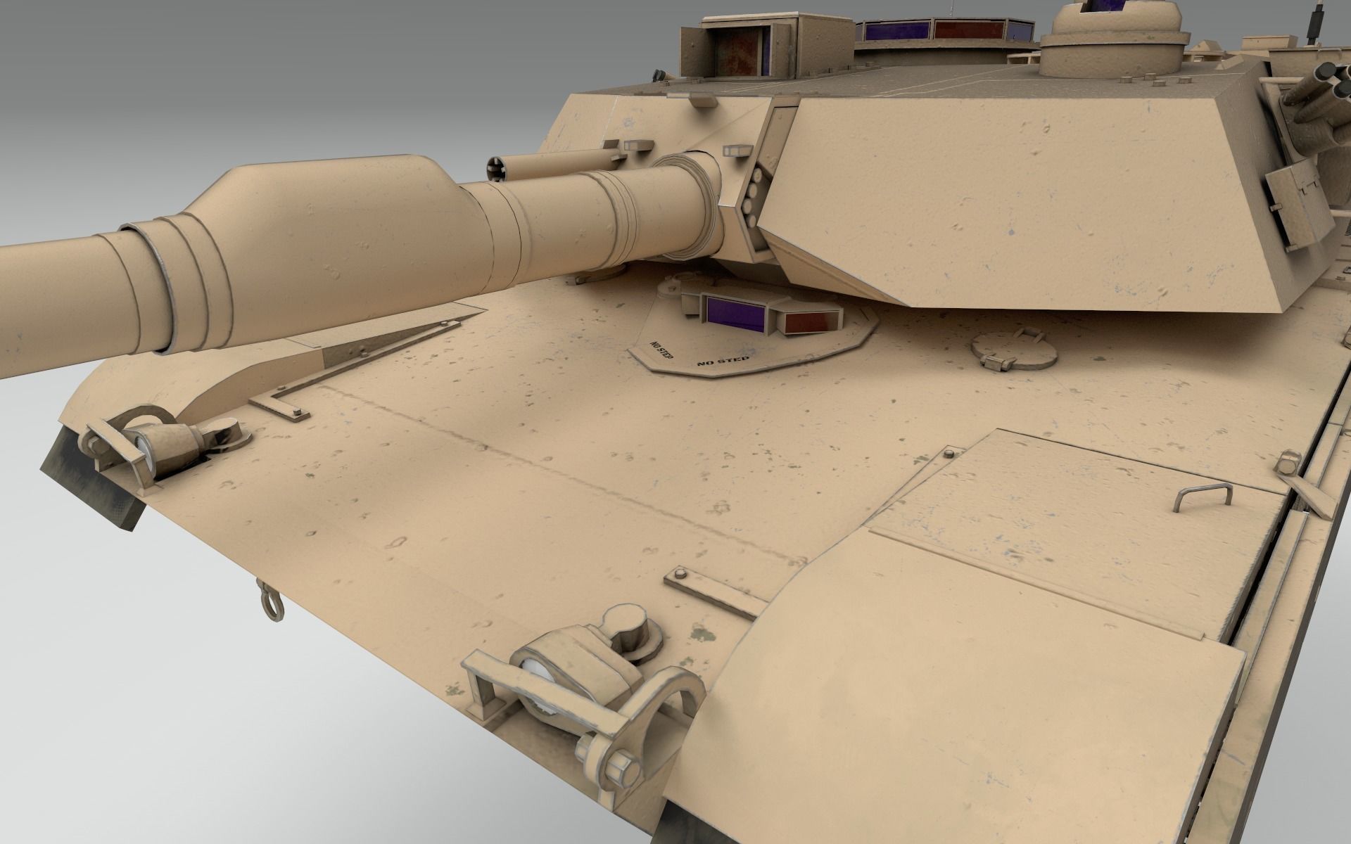 M1A2 Abrams Main Battle Tank Low-poly 3D model_7