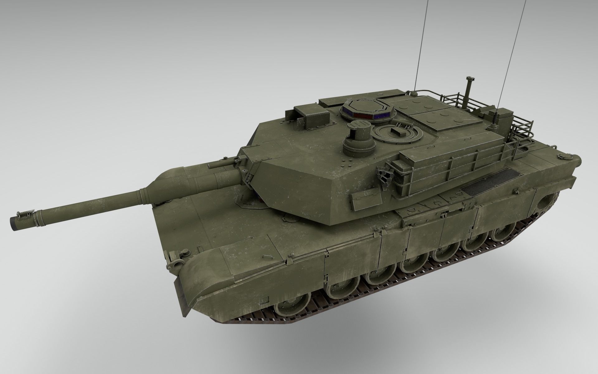 M1A2 Abrams Main Battle Tank Low-poly 3D model_3