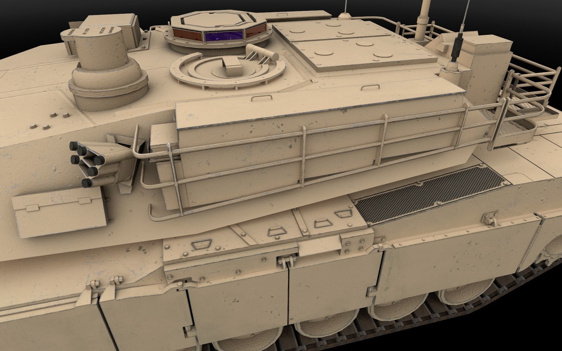 M1A2 Abrams Main Battle Tank Low-poly 3D model_9