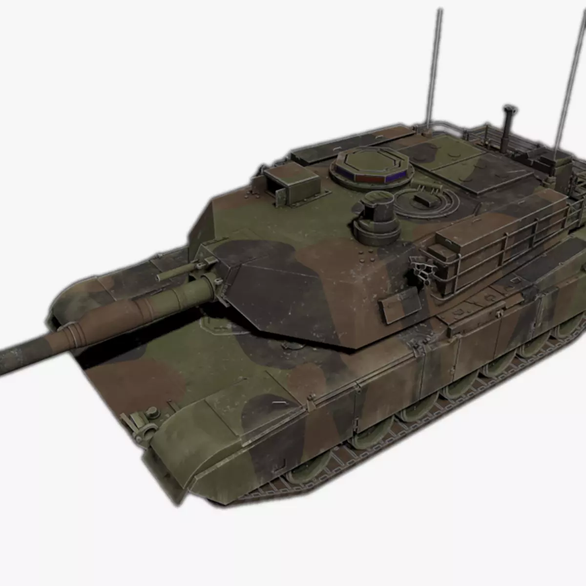 M1A2 Abrams Main Battle Tank Low-poly 3D model_0