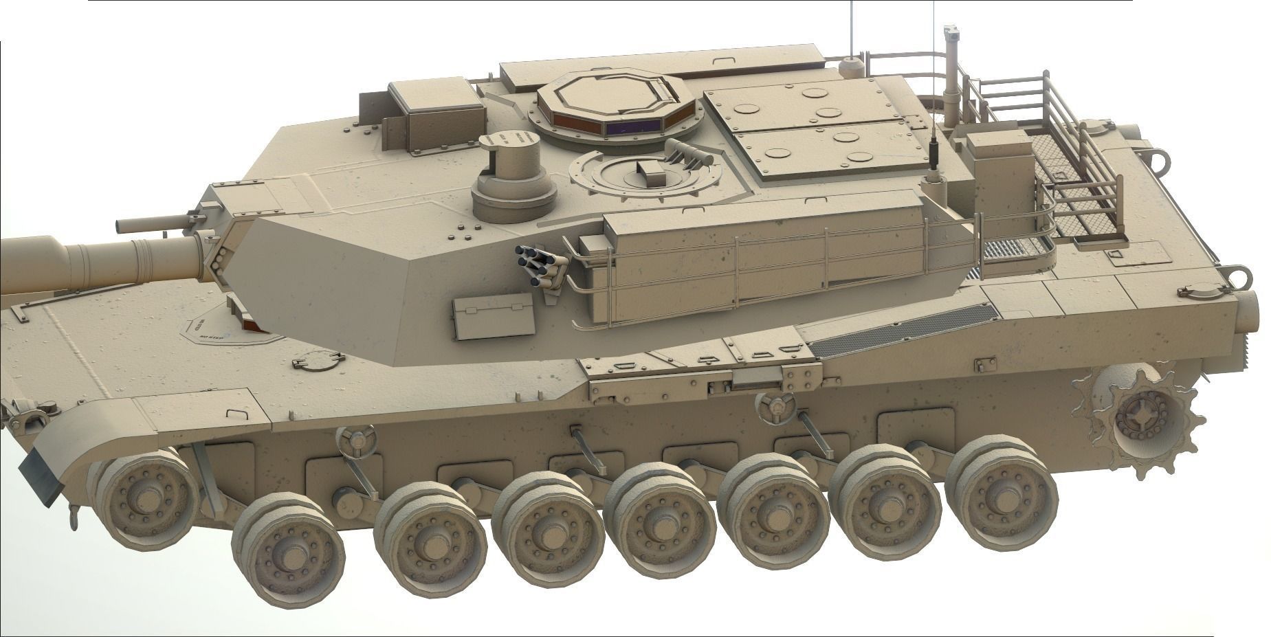 M1A2 Abrams Main Battle Tank Low-poly 3D model_8