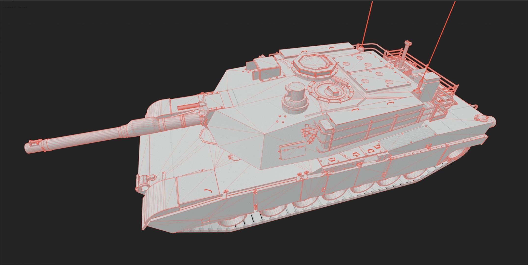 M1A2 Abrams Main Battle Tank Low-poly 3D model_16