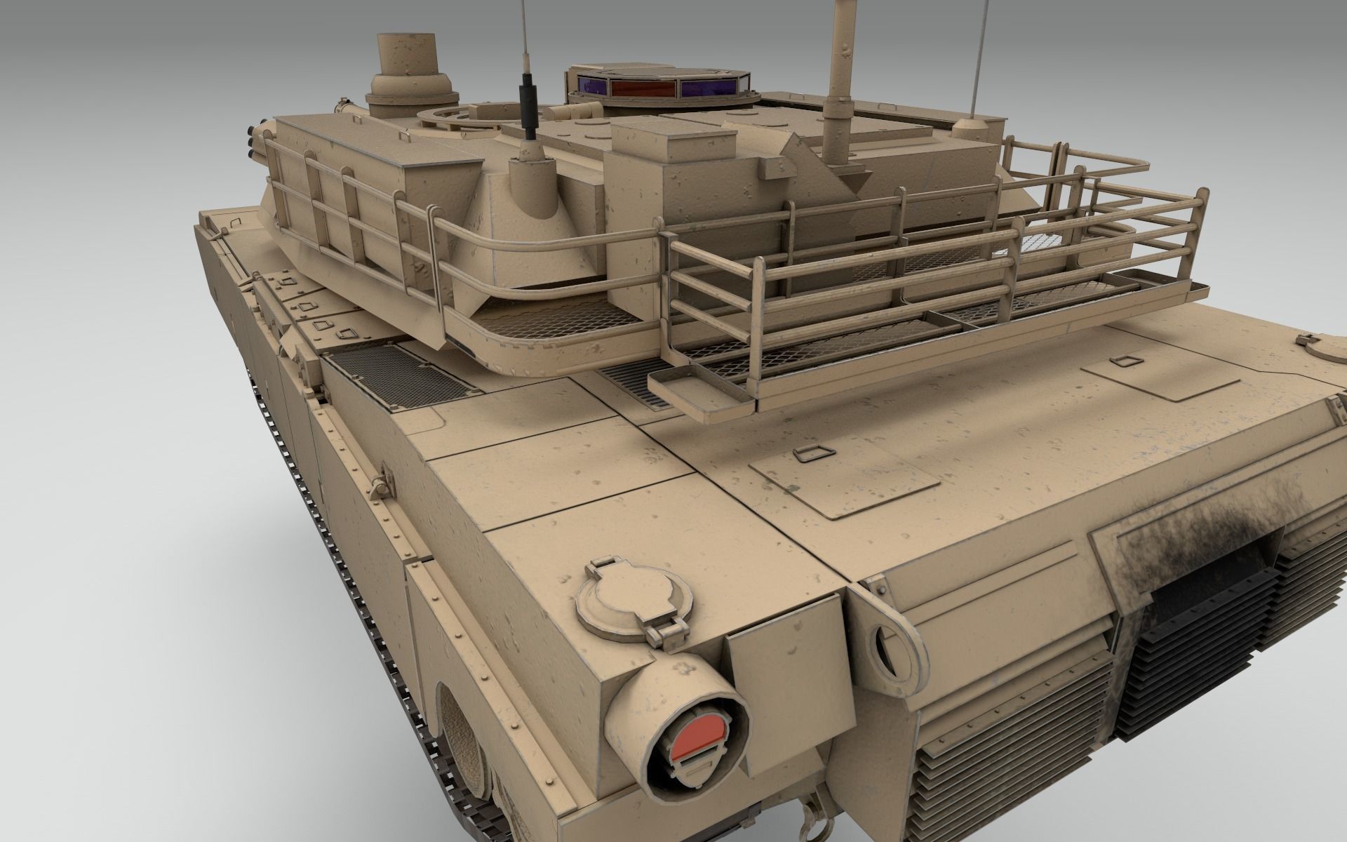 M1A2 Abrams Main Battle Tank Low-poly 3D model_11