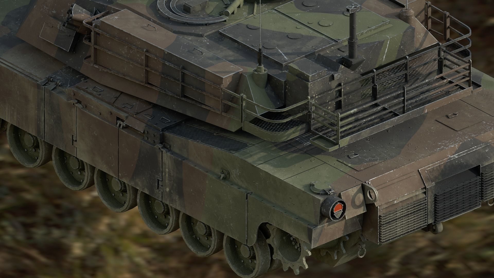 M1A2 Abrams Main Battle Tank Low-poly 3D model_10