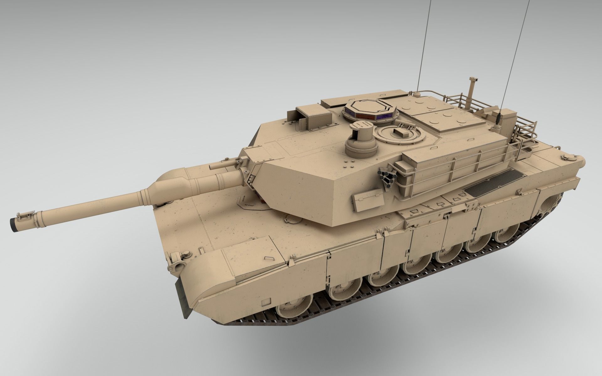 M1A2 Abrams Main Battle Tank Low-poly 3D model_2