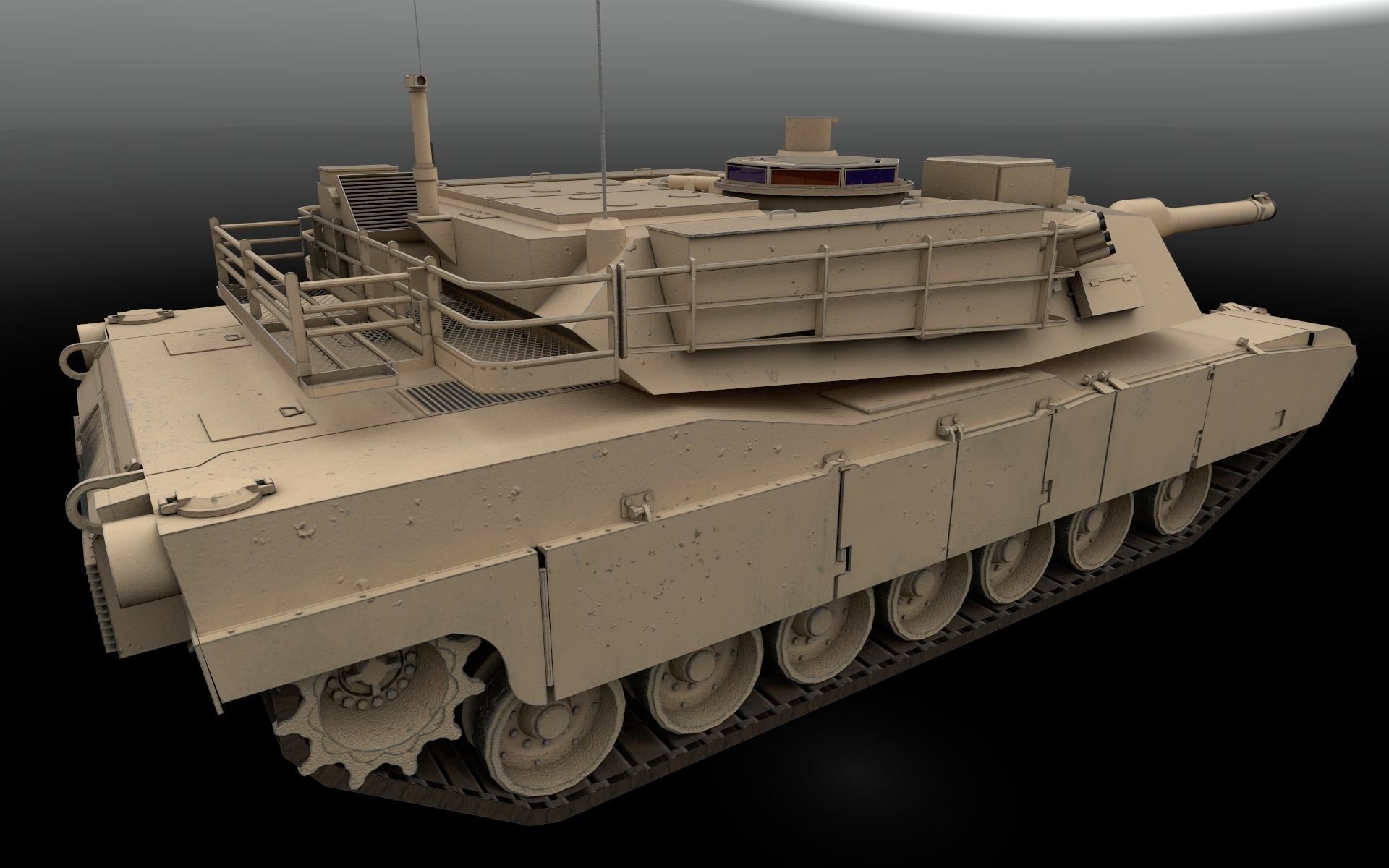 M1A2 Abrams Main Battle Tank Low-poly 3D model_12