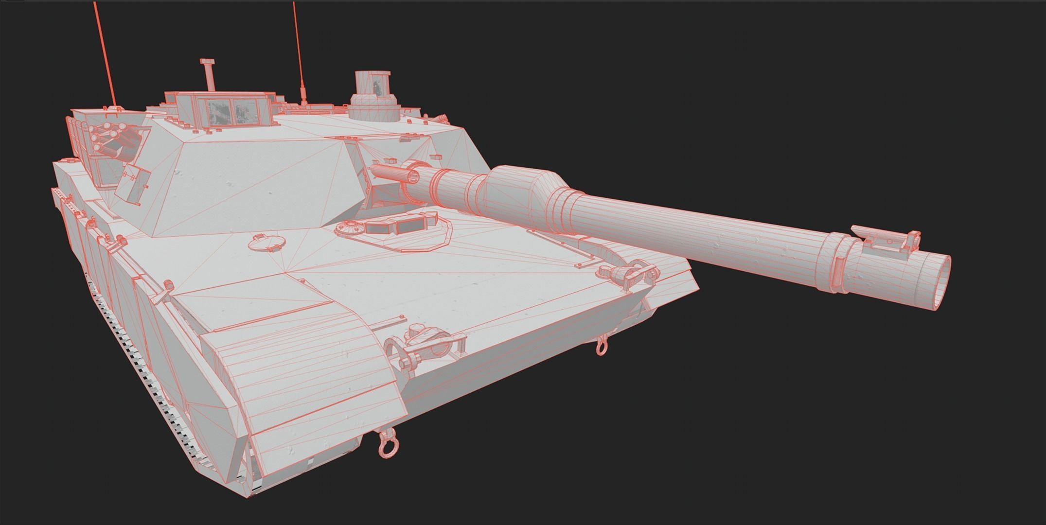 M1A2 Abrams Main Battle Tank Low-poly 3D model_15